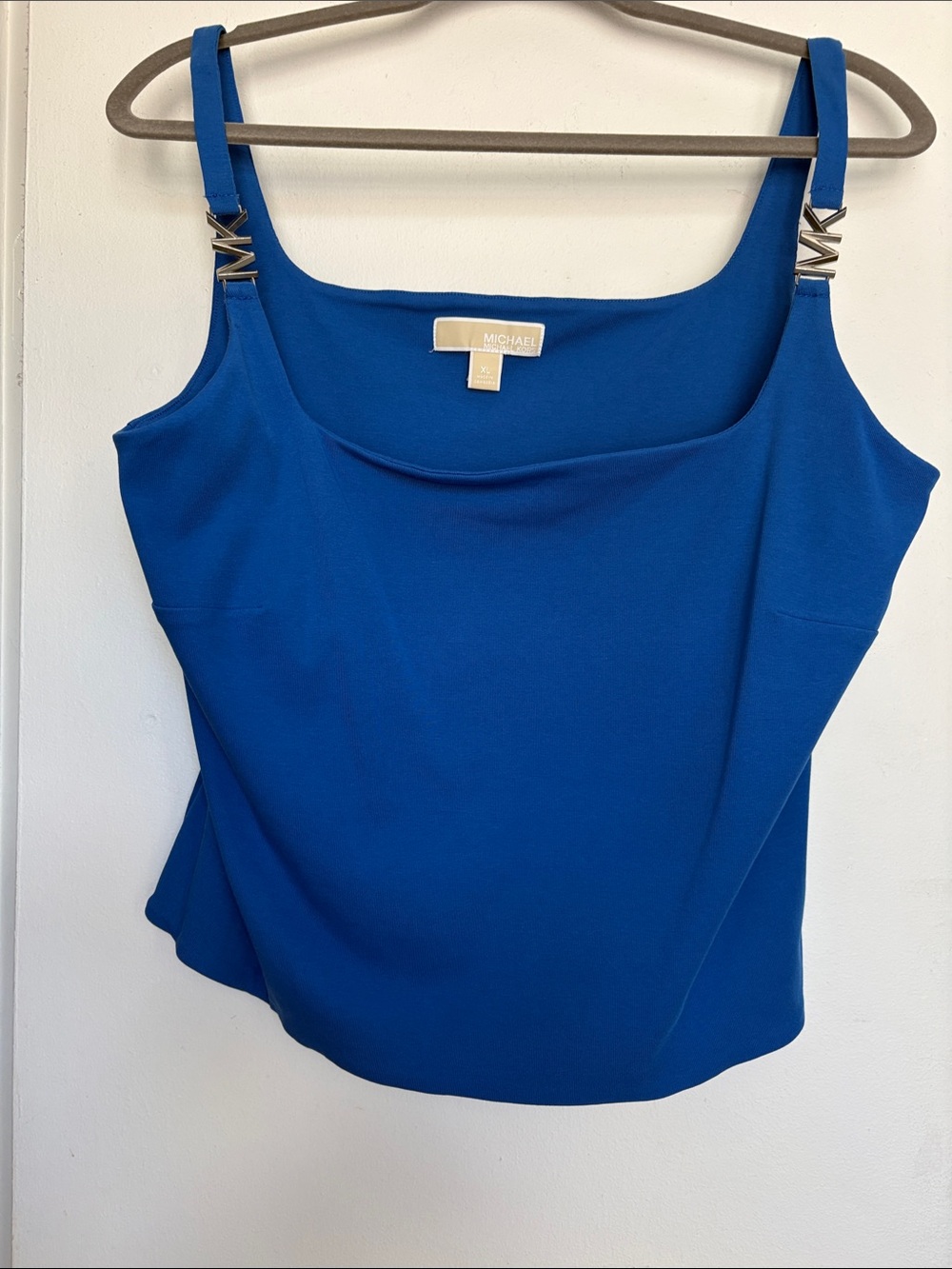 Michael Kors Cobalt Blue Strap Crop Top with MK Hardware